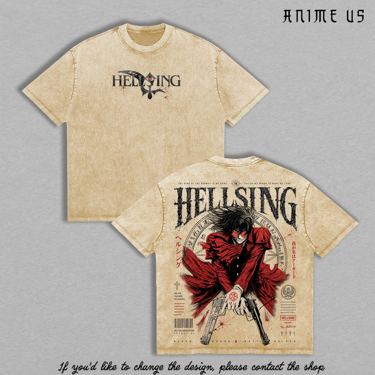 Alucard Hellsing Vampire Anti Hero Anime Vintage Tee