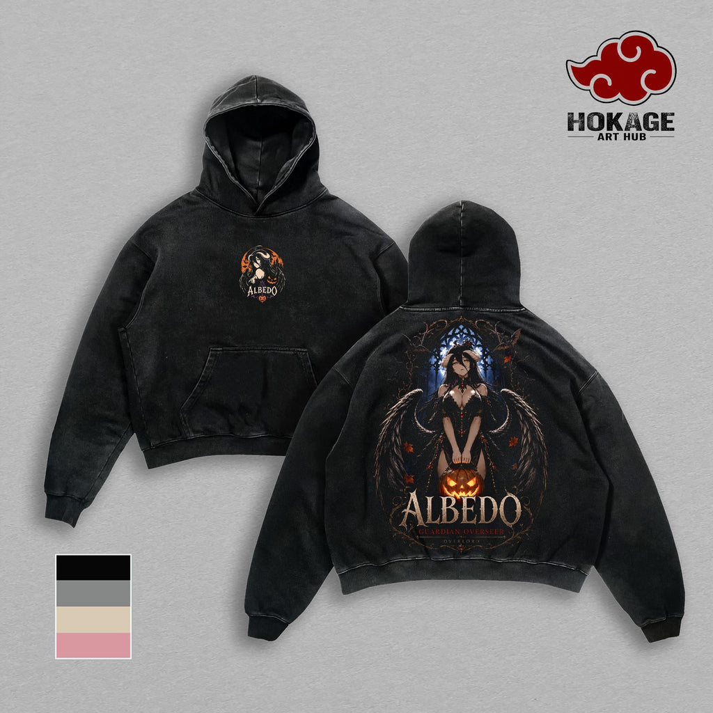 Albedo Halloween T-Shirt, Vintage Washed T Shirt, Graphic Tees Men, Anime Hoodie, Sweatshirt, Tank Top, Oversized Tee, Heavyweight Cotton Shirt