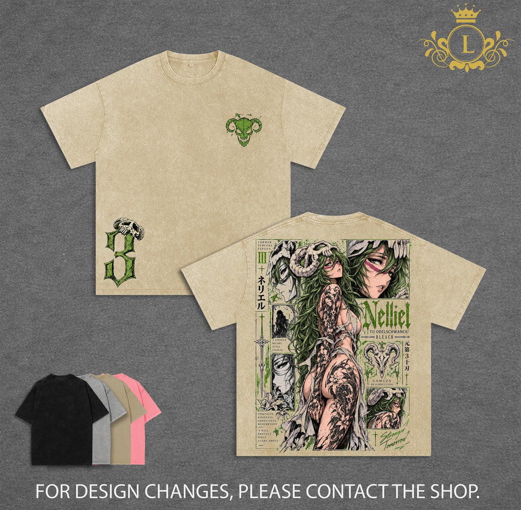 Limited Neliel Tu Vintage Tee - Bleach Vintage Washed Oversized T-Shirt