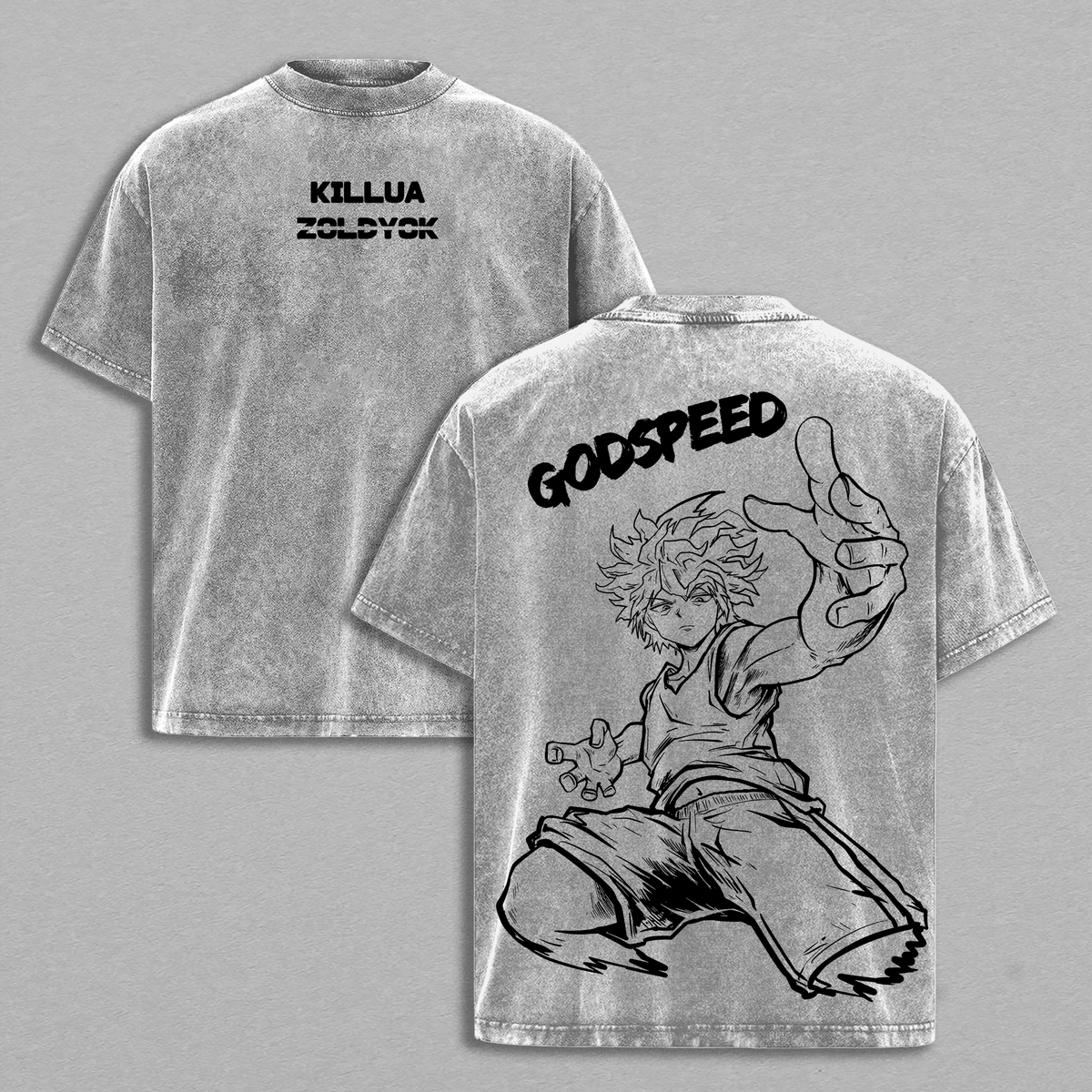 Killua Zoldyck Godspeed Hunter x Hunter Anime Vintage Washed Tee