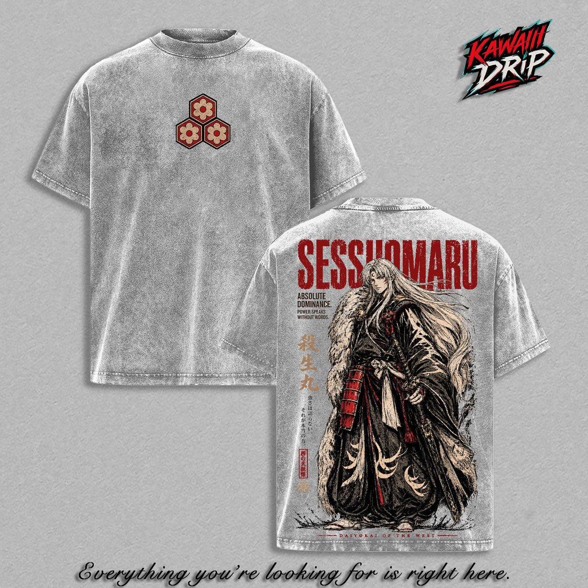 Sesshomaru Inuyasha Anime Vintage Washed Tee