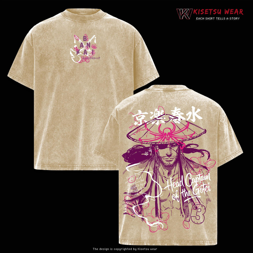 Shunsui Kyoraku Bleach Gotei 13 Captain Anime Vintage Washed Tee