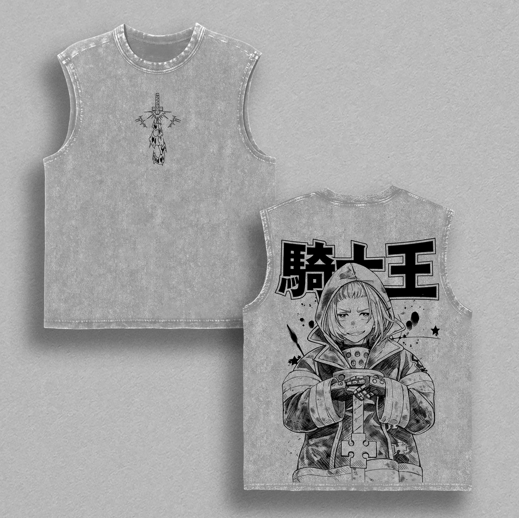 Arthur Boyle Fire Force Knight King Anime Vintage Washed Tee