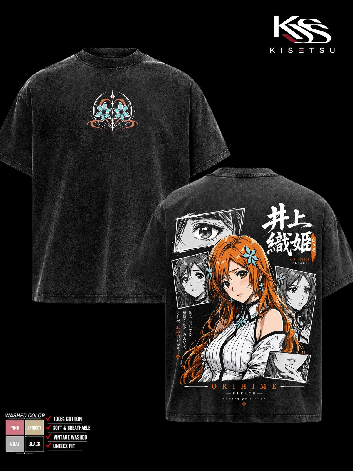 Orihime Inoue Bleach TYBW Part 4 Anime Vintage Washed Tee