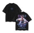 Aizen - Bleach Anime Double Printed Oversize Lightweight Acid Washed Graphic Tee