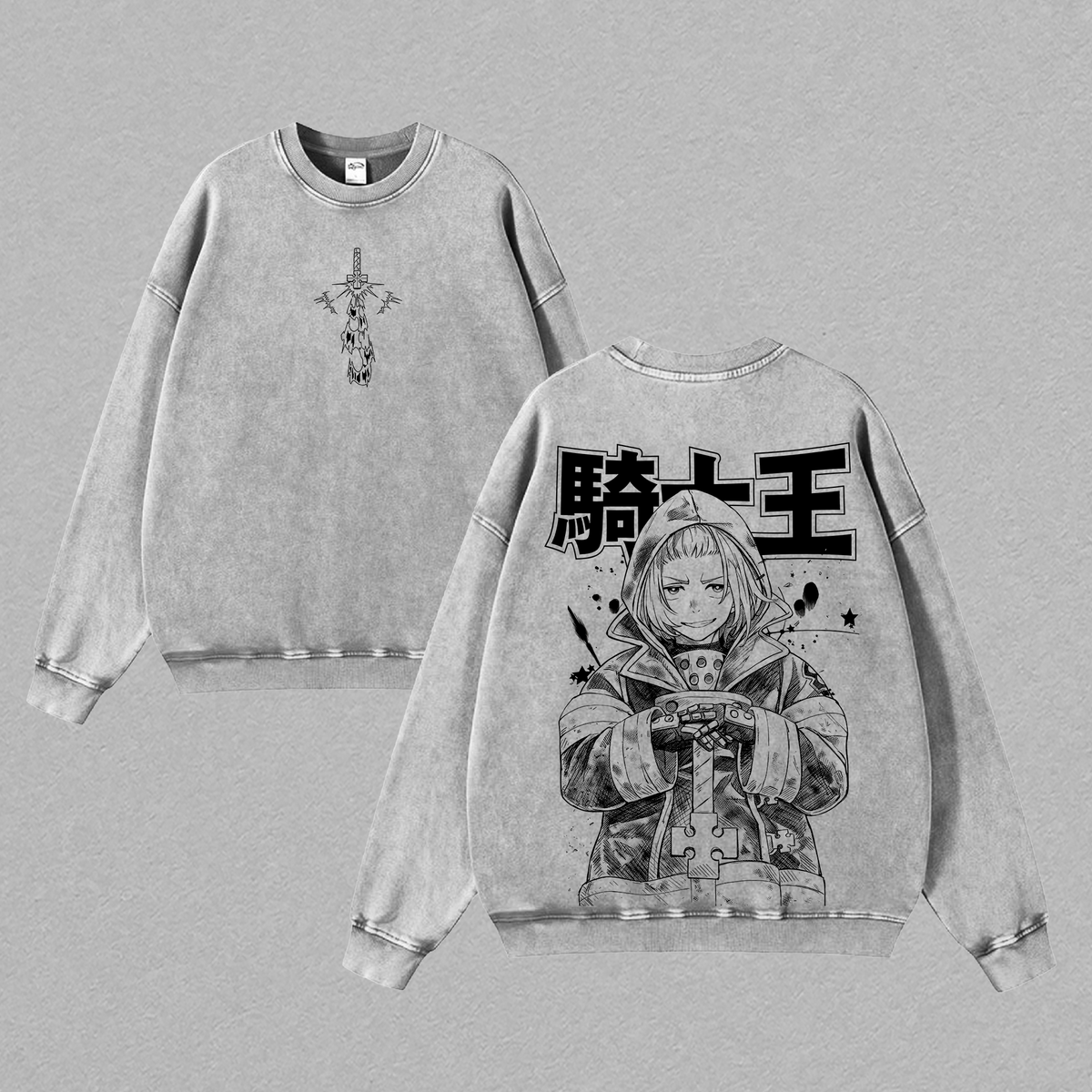 Arthur Boyle Fire Force Knight King Anime Vintage Washed Tee