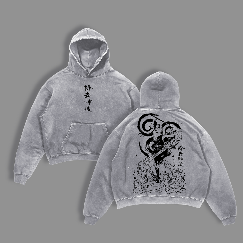 Aang Avatar Anime Graphics Tee – T-shirt Washed Design Shirt, Double Printed Oversize Unisex Streetwear, Urban Outfit for Fans of Animated Legends
