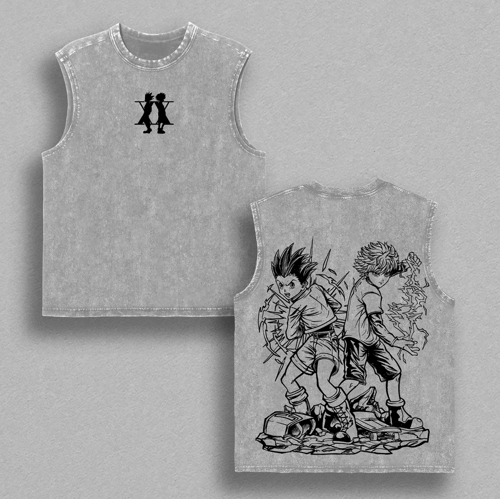 Gon x Killua Hunter x Hunter Anime Vintage Washed Tee