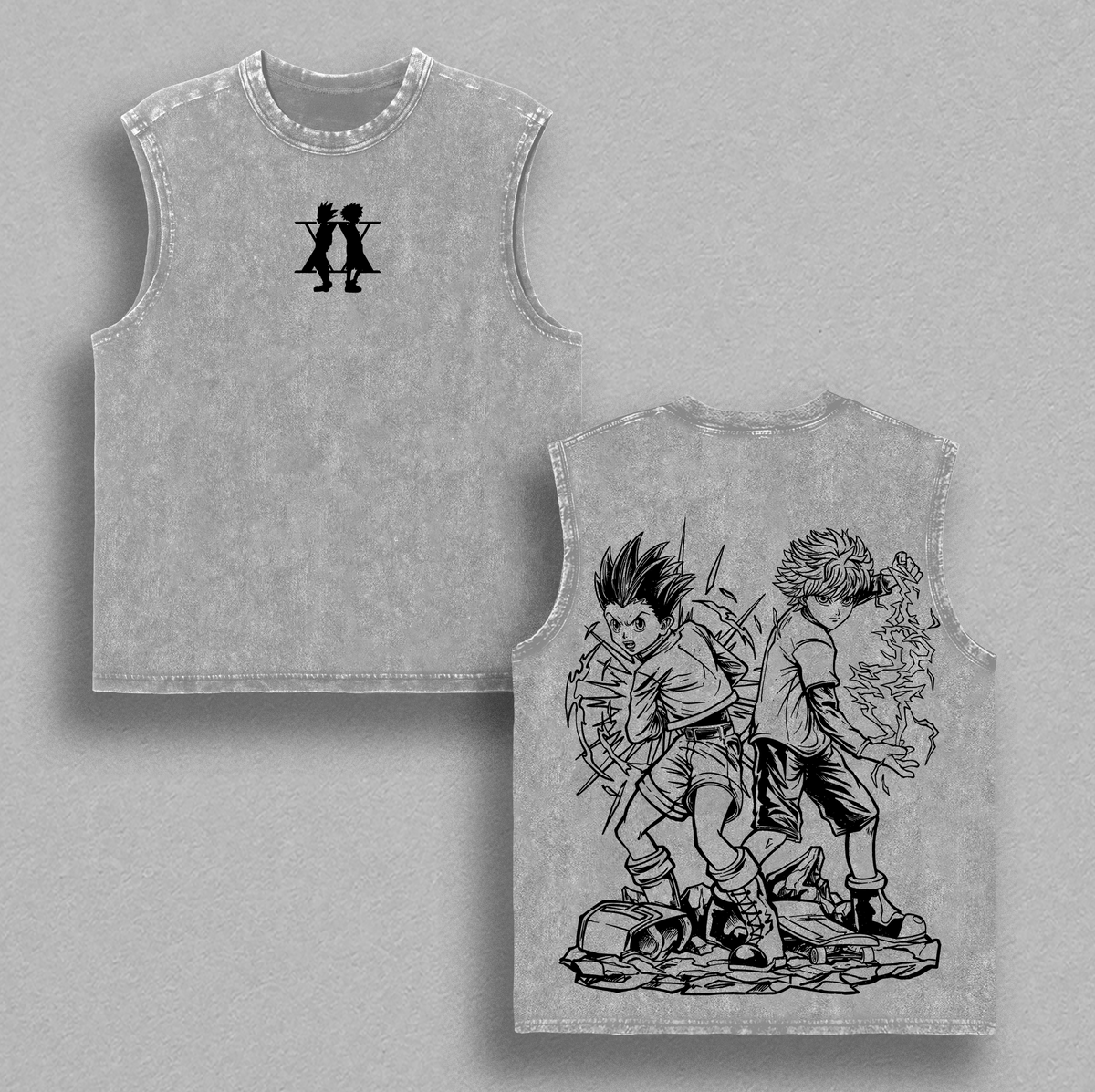 Gon x Killua Hunter x Hunter Anime Vintage Washed Tee