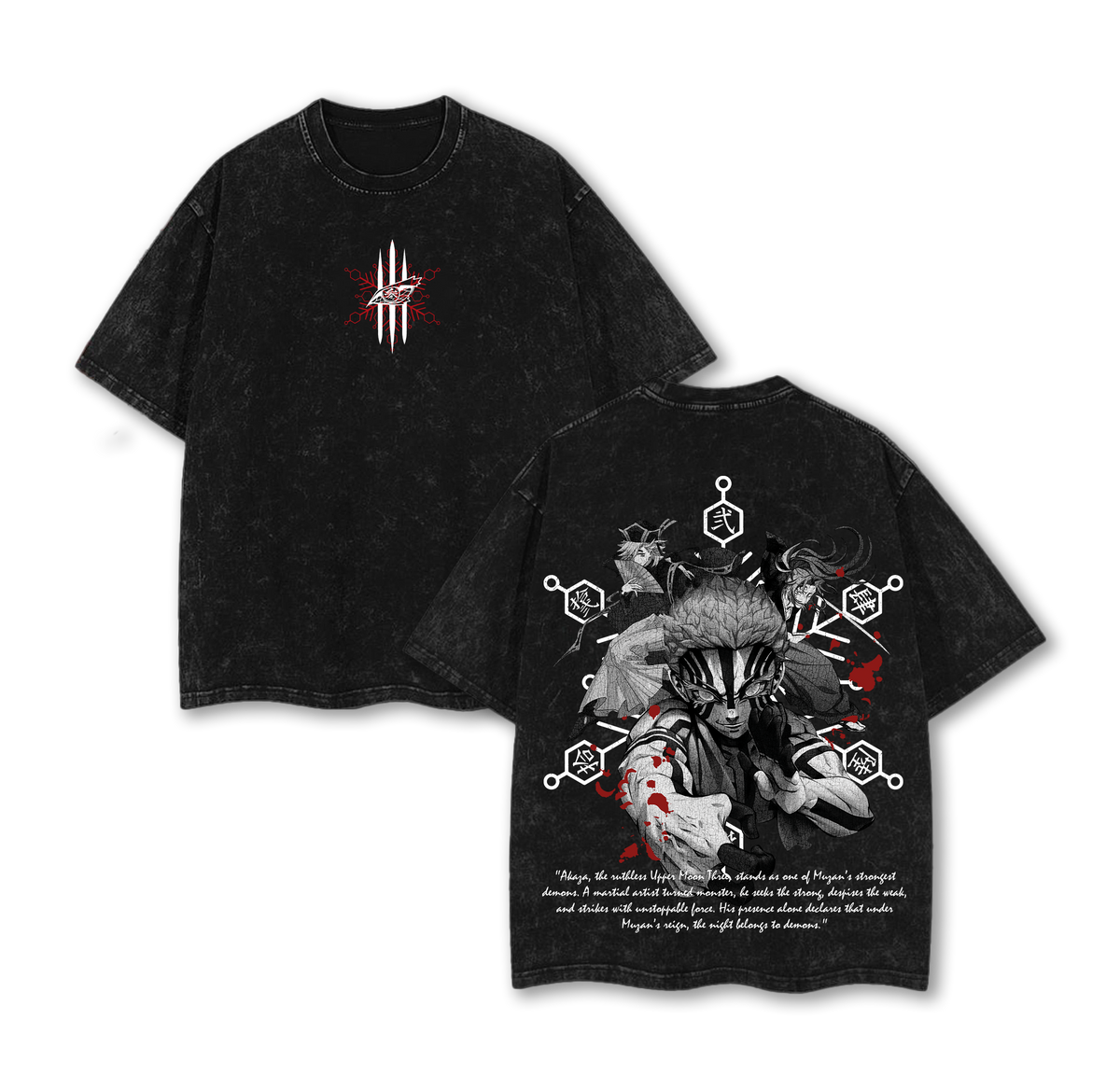 Akaza Demon Slayer Limited Edition Anime Vintage Washed Tee