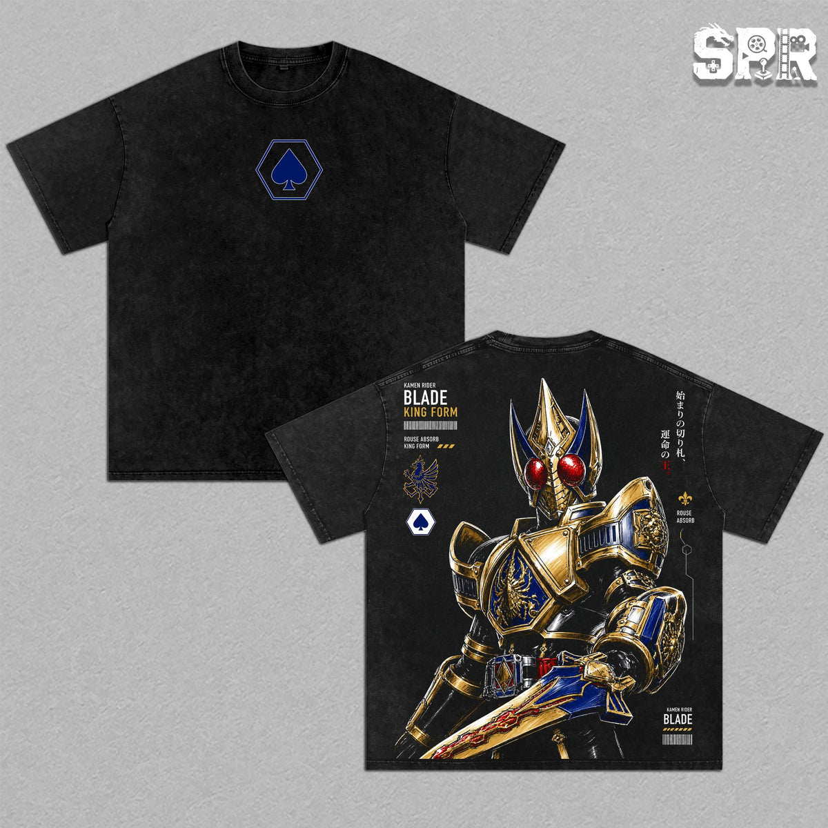 Kamen Rider – Tokusatsu Action Oversize Graphic Tee, Acid Washed Heavy Cotton Shirt, Vintage Japanese Streetwear, Unisex Casual Wear, Hero Merch