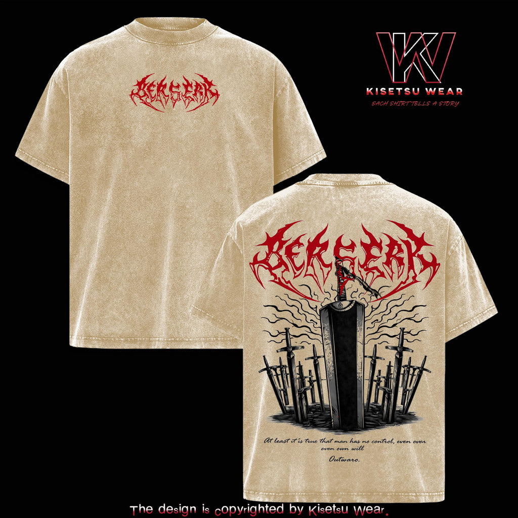 Guts Gym Pump Cover Berserk Anime Vintage Washed Tee