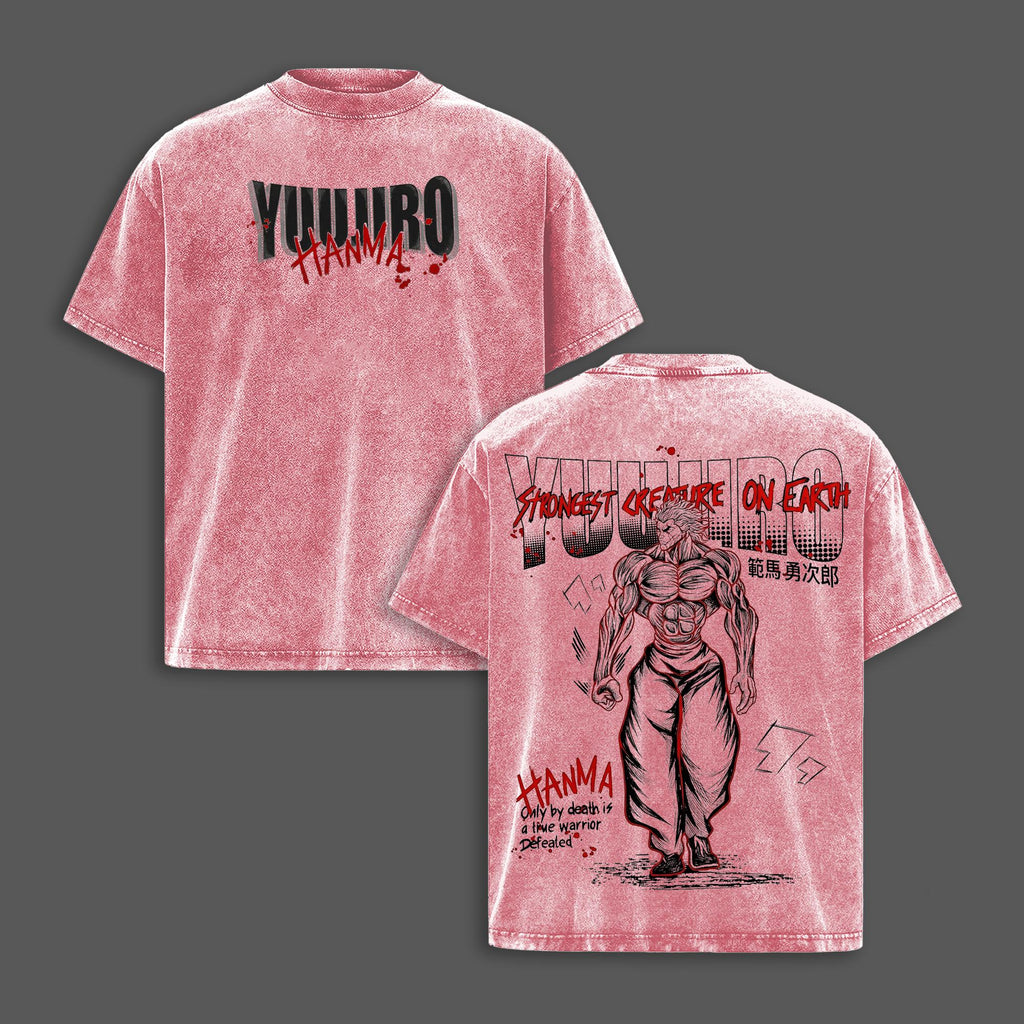 Yujiro Hanma Baki Strongest Creature Anime Vintage Washed Tee