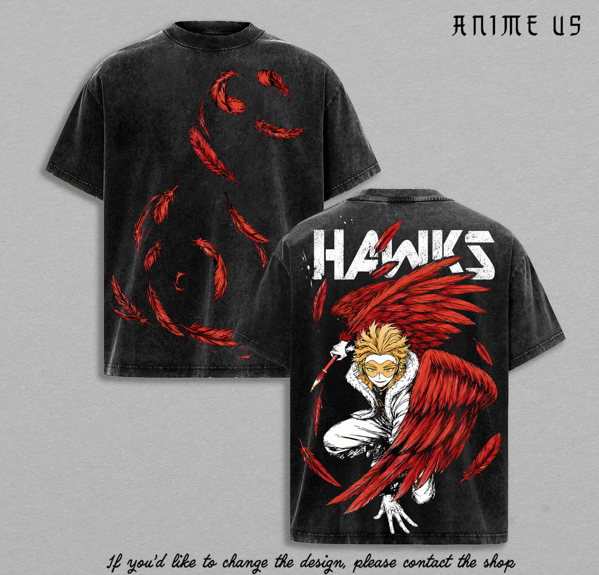 Hawks Keigo Takami My Hero Academia Anime Vintage Washed Tee