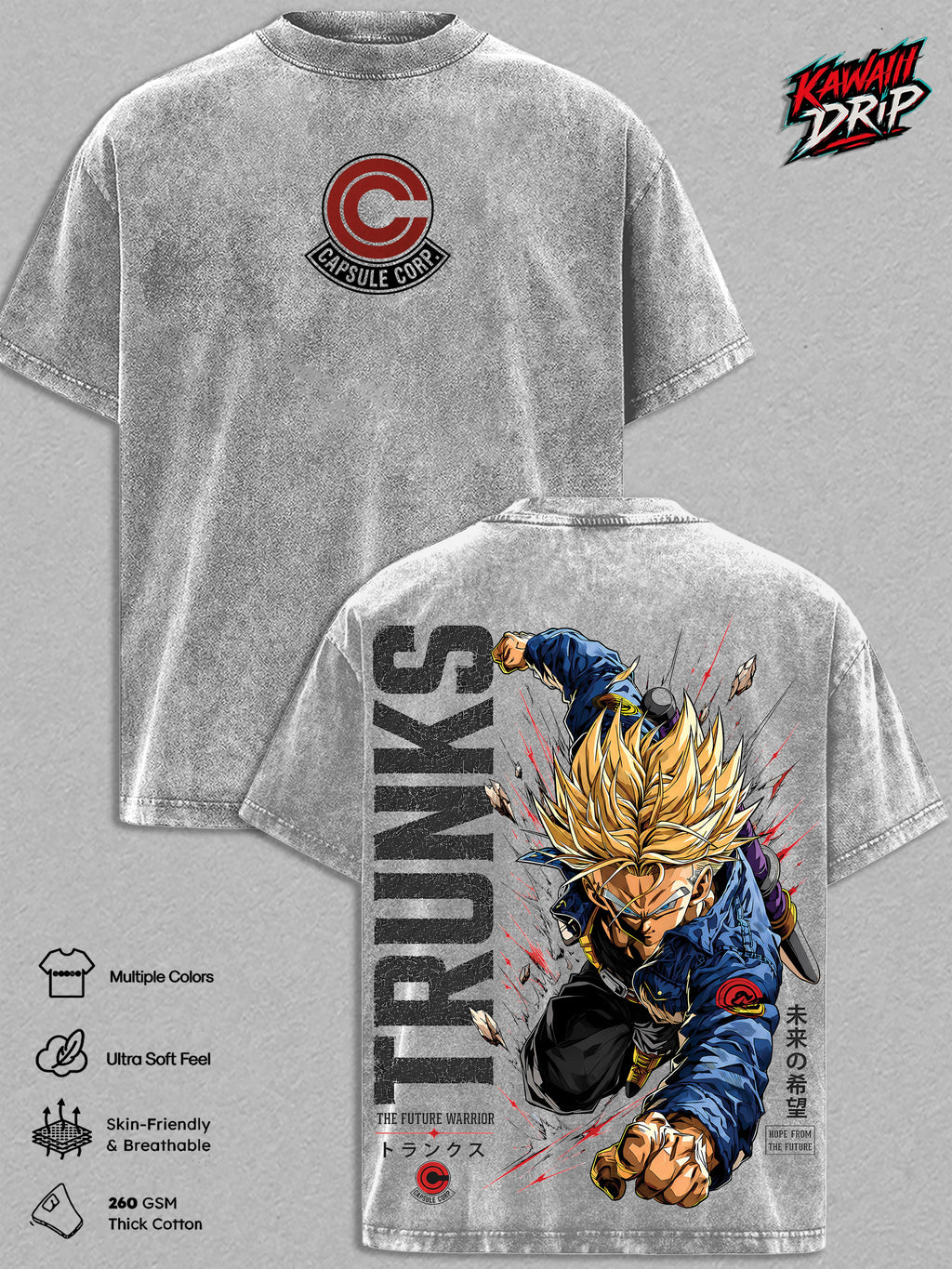 Future Trunkssss DBZ Anime Vintage Washed Tee