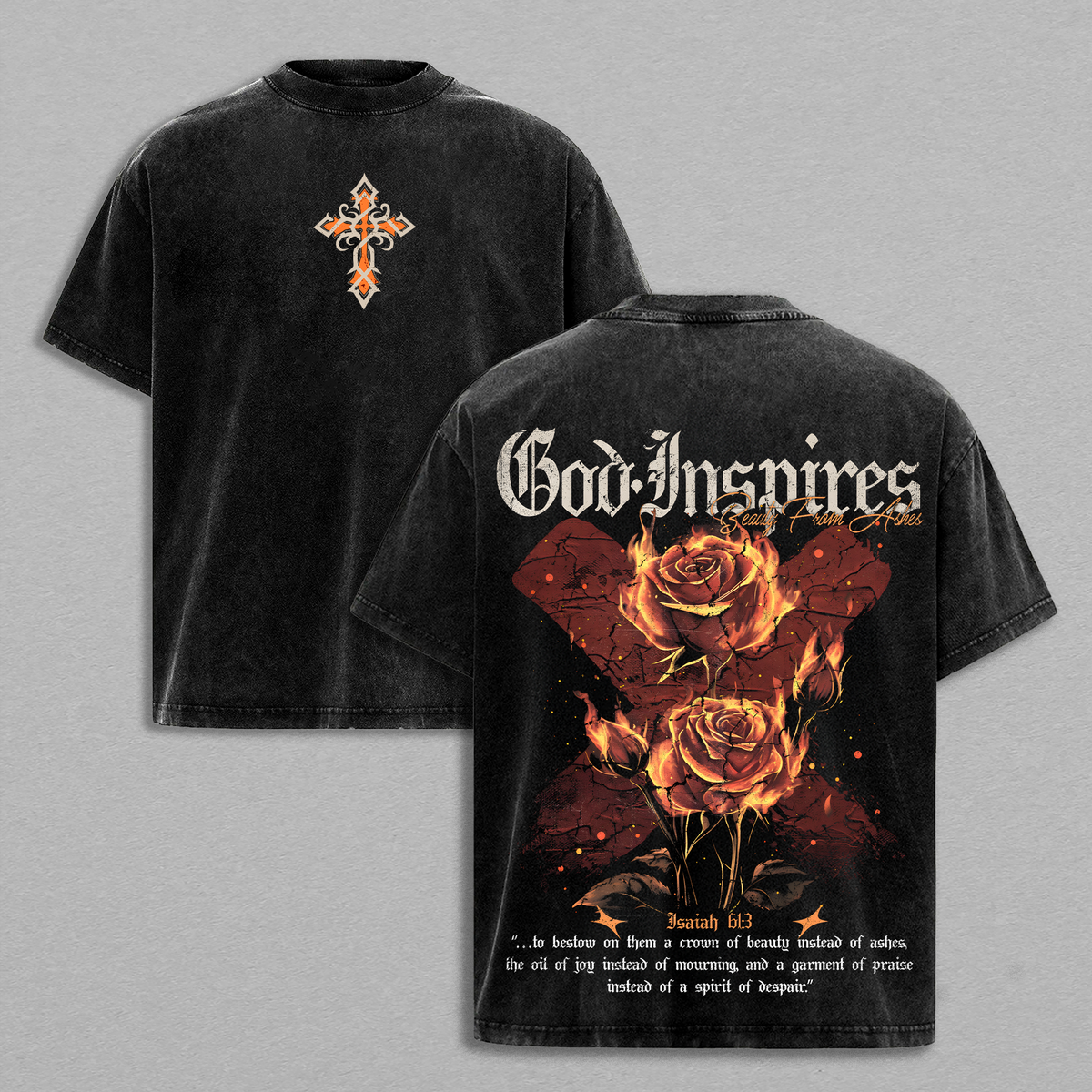 Beauty From Ashes Isaiah 61:3 Christian Vintage Washed Tee