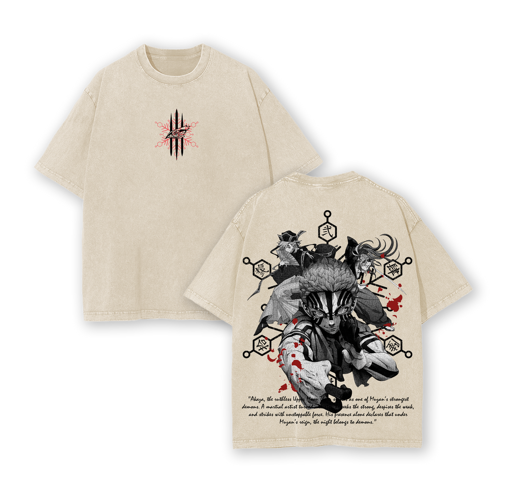 Akaza Demon Slayer Limited Edition Anime Vintage Washed Tee
