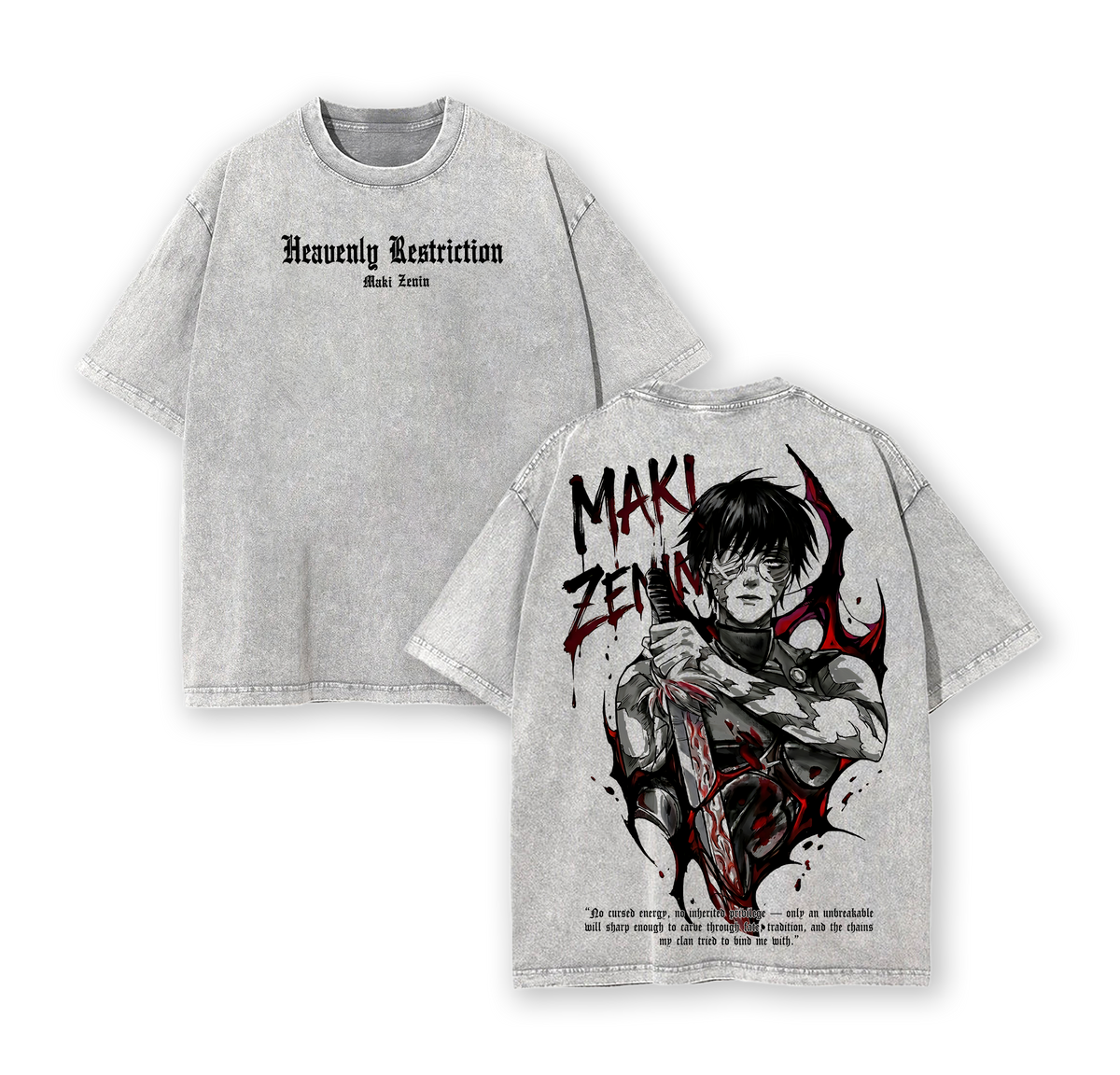 Maki Zenin Jujutsu Kaisen Anime Vintage Washed T-Shirt & Hoodie