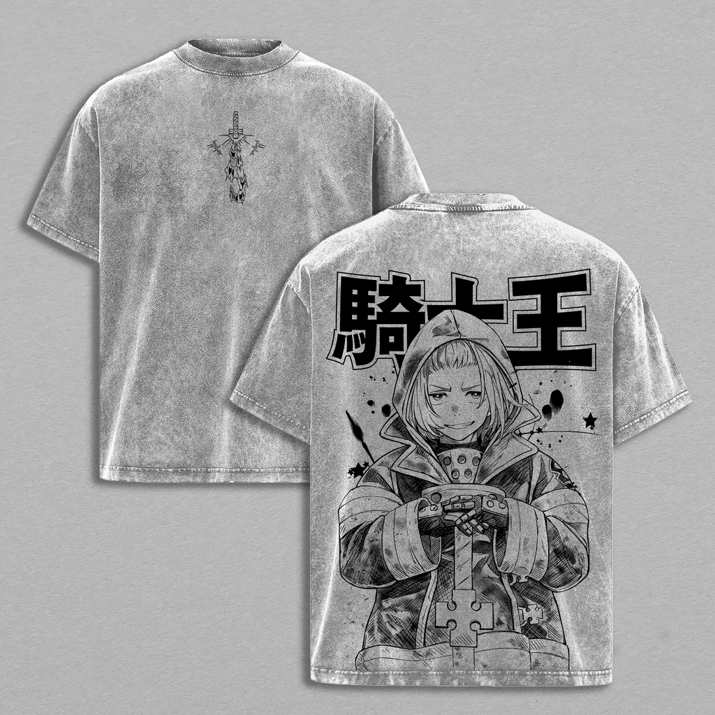 Arthur Boyle Fire Force Knight King Anime Vintage Washed Tee