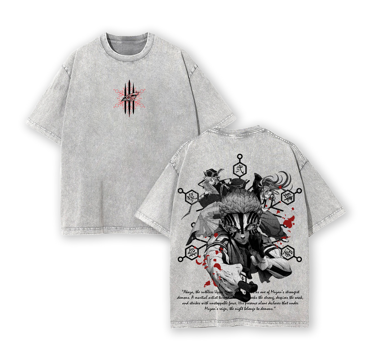 Akaza Demon Slayer Limited Edition Anime Vintage Washed Tee