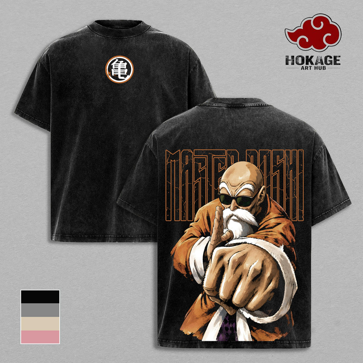 Master Roshi DBZ Turtle Hermit Anime Vintage Washed Tee