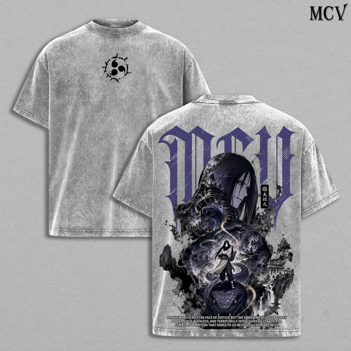 Orochimaru Naruto Snake Sannin Anime Vintage Washed Tee