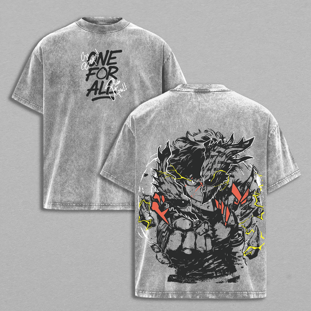 Izuku Midoriya One For All My Hero Academia Anime Vintage Washed Tee