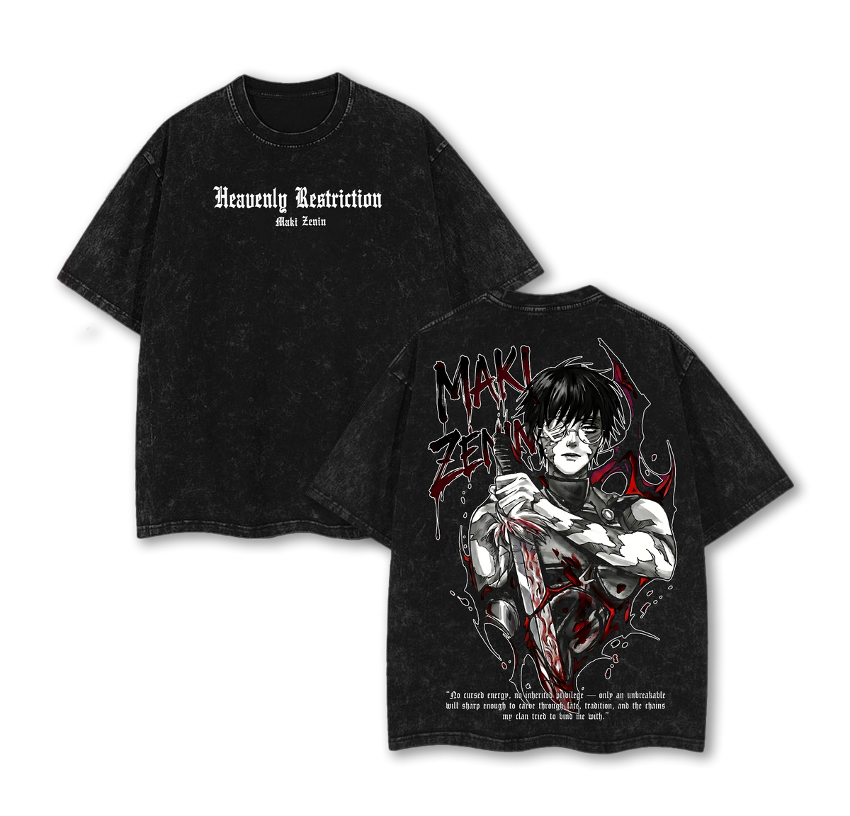 Maki Zenin Jujutsu Kaisen Anime Vintage Washed T-Shirt & Hoodie