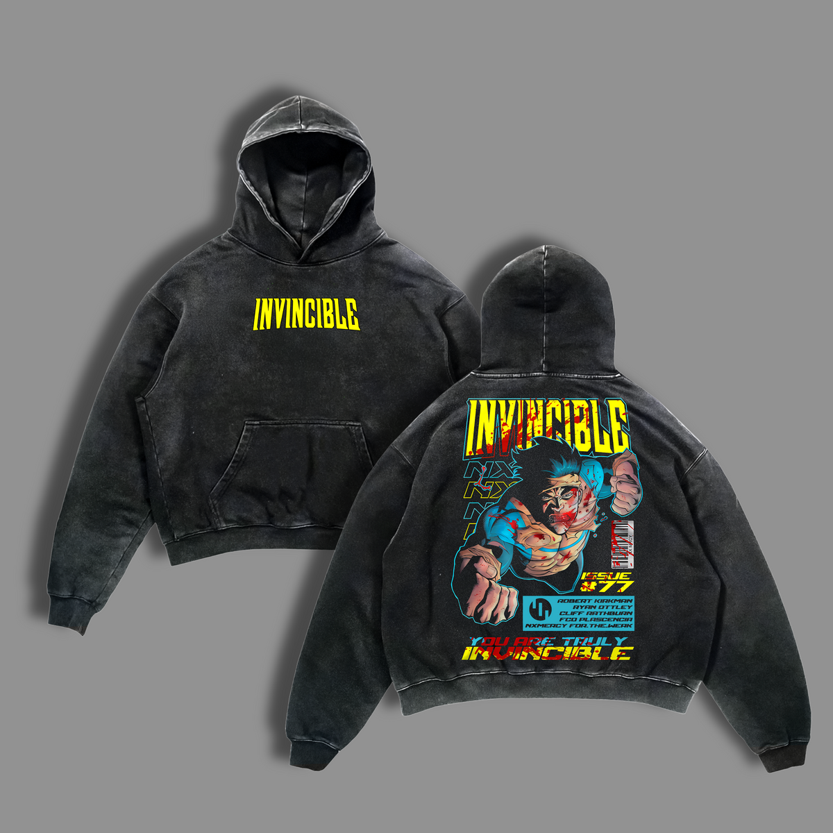 Invincible War Washed Tshirt, Comics Wash T-Shirt, TV Show Comics Washed T-shirt Heavyweight Cotton, Unisex Shirt Streetwear graphic tshirt Menswear