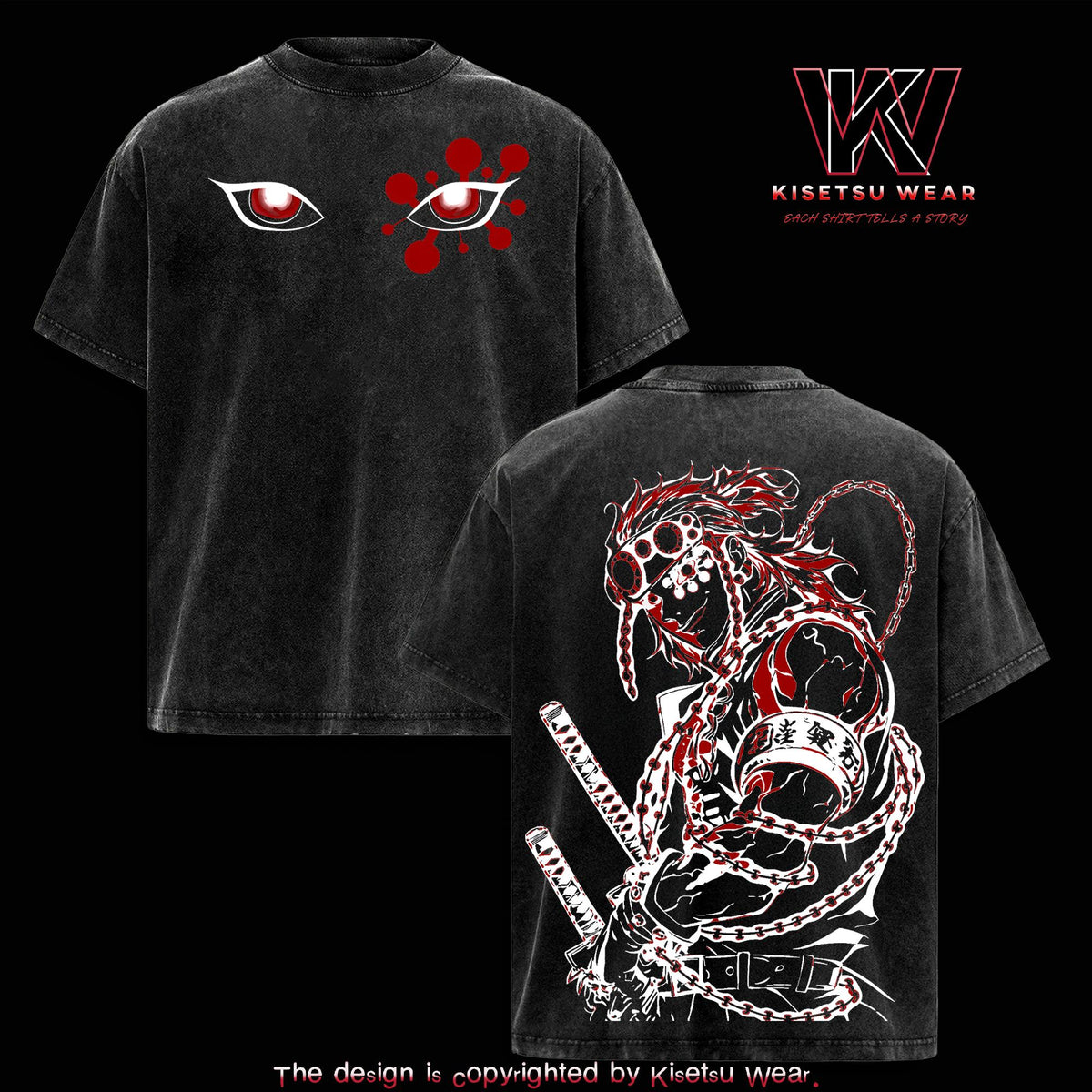 Tengen Uzui Demon Slayer Sound Hashira Anime Vintage Washed Tee