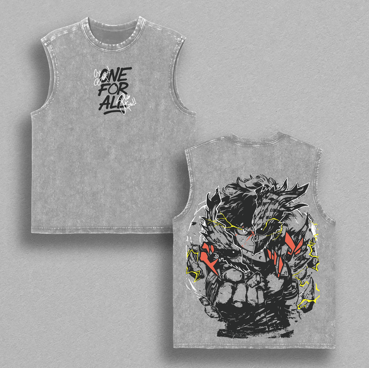 Izuku Midoriya One For All My Hero Academia Anime Vintage Washed Tee