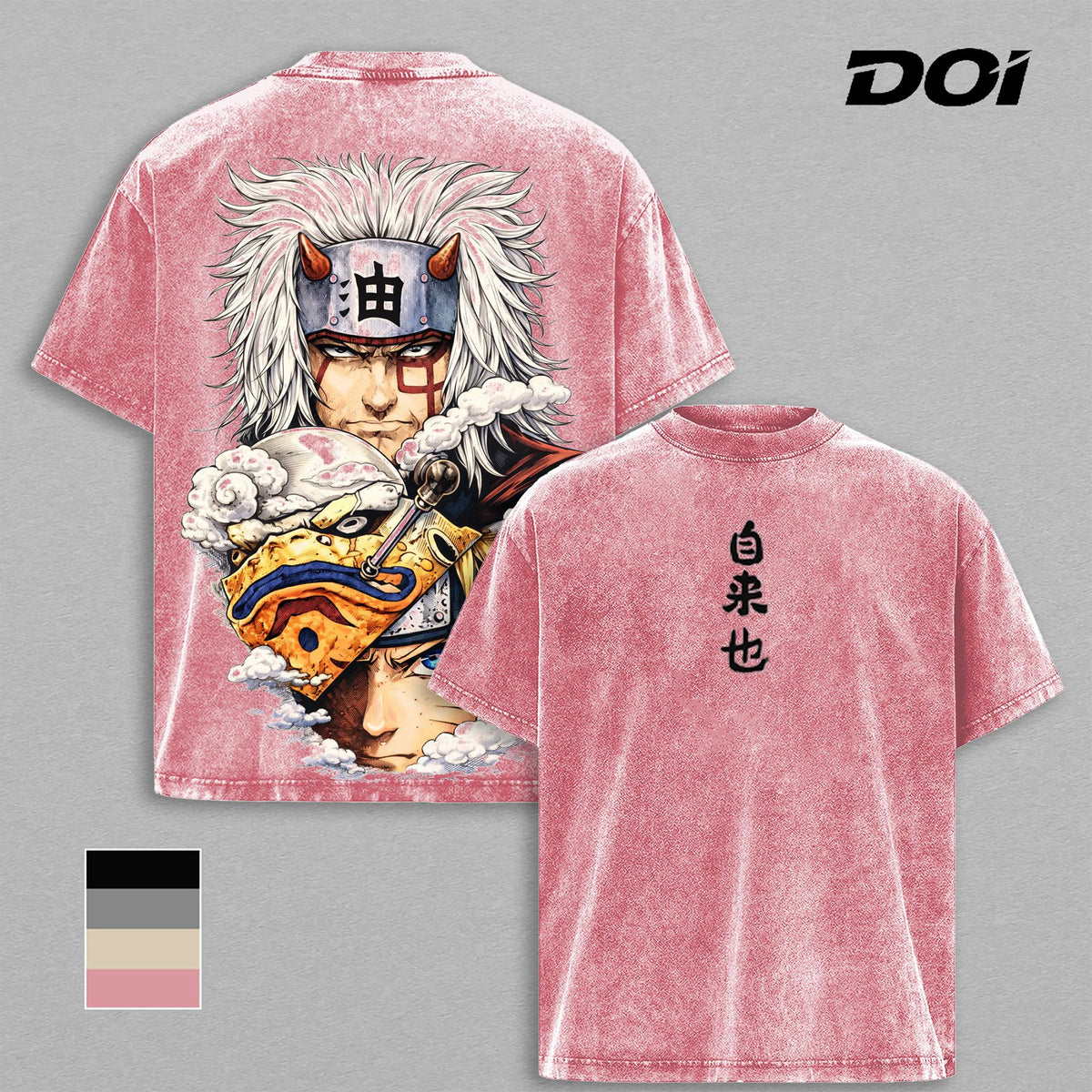 Jiraiya NRT Legendary Sannin Pump Cover Anime Vintage Washed Tee