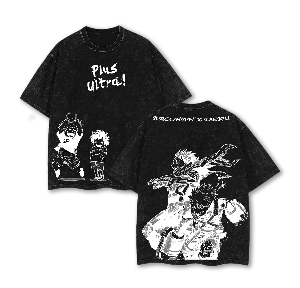 Bakugo x Deku - My Hero Academia Vintage Wash Oversized T-Shirt