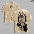 Jin Enjoji Jiji - Dandadan Vintage T-Shirt Menswear Top Underwear Tee Anime Manga Double Printed Washed Oversize Unisex Heavy Cotton Streetwear