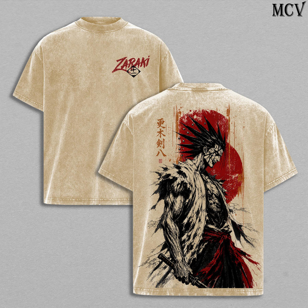 Zaraki Kenpachi Bleach Battle Maniac Anime Vintage Washed Tee