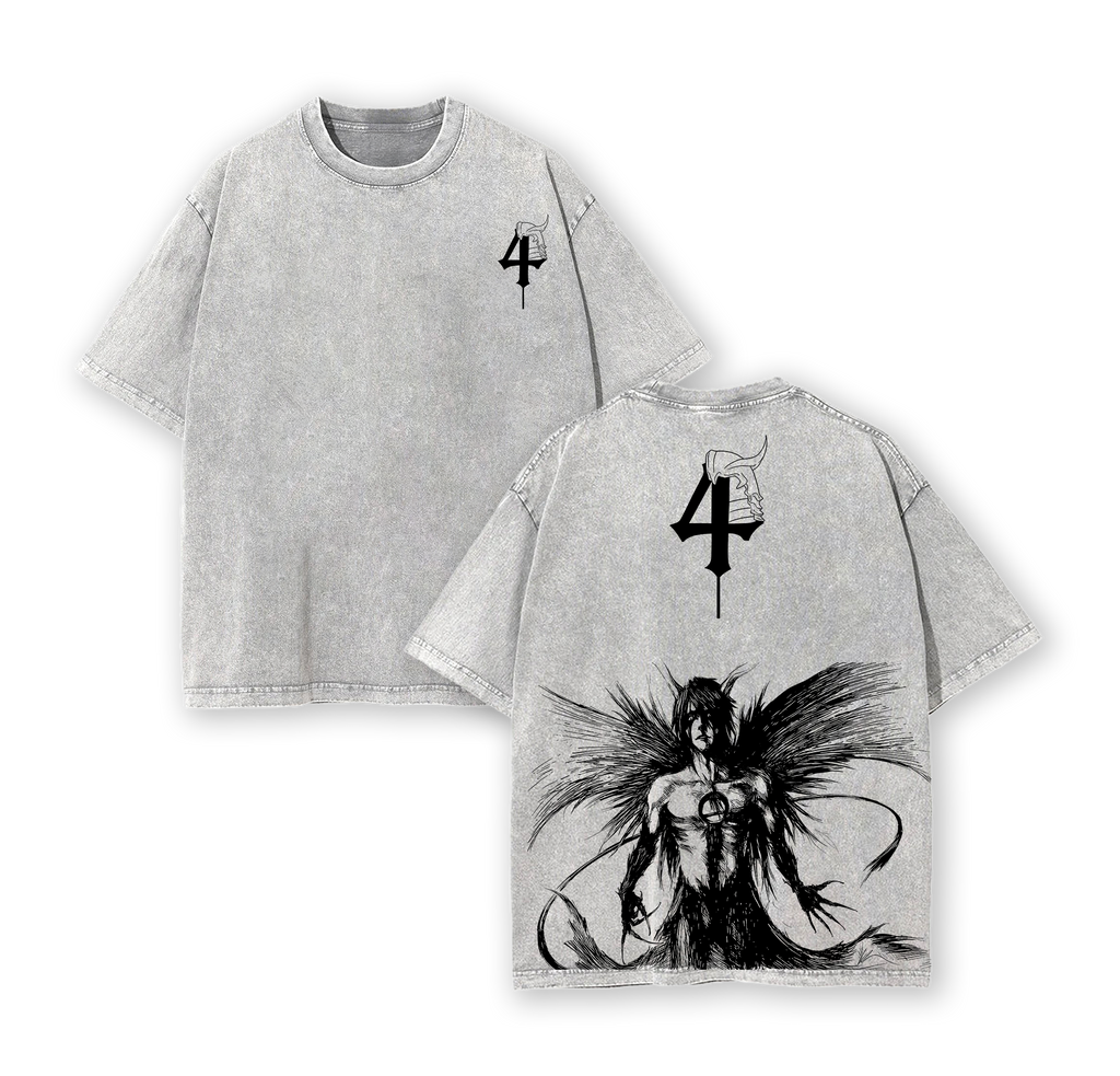 Ulquiorra Cifer x Bleach Anime Double Printed Vintage Washed Tee
