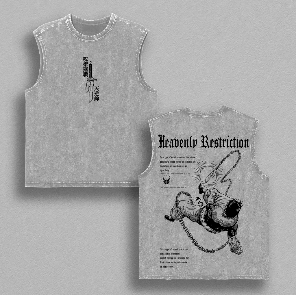 Toji Fushiguro Heavenly Restriction Jujutsu Kaisen Anime Vintage Washed Tee