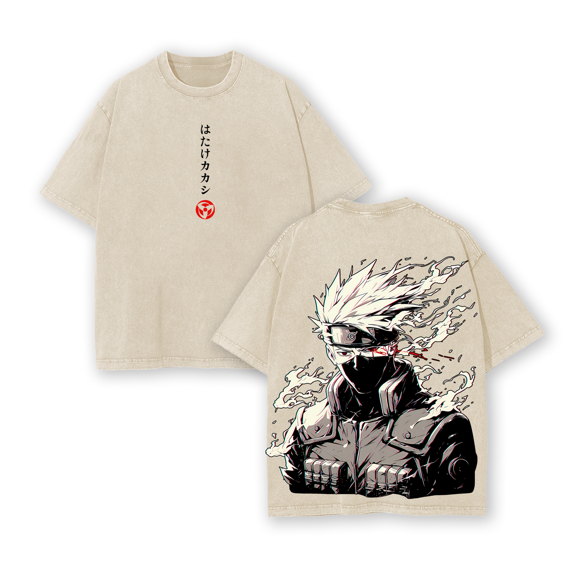 Kakashi Vintage Oversized T-Shirt 2025 – Retro Washed Anime Tee