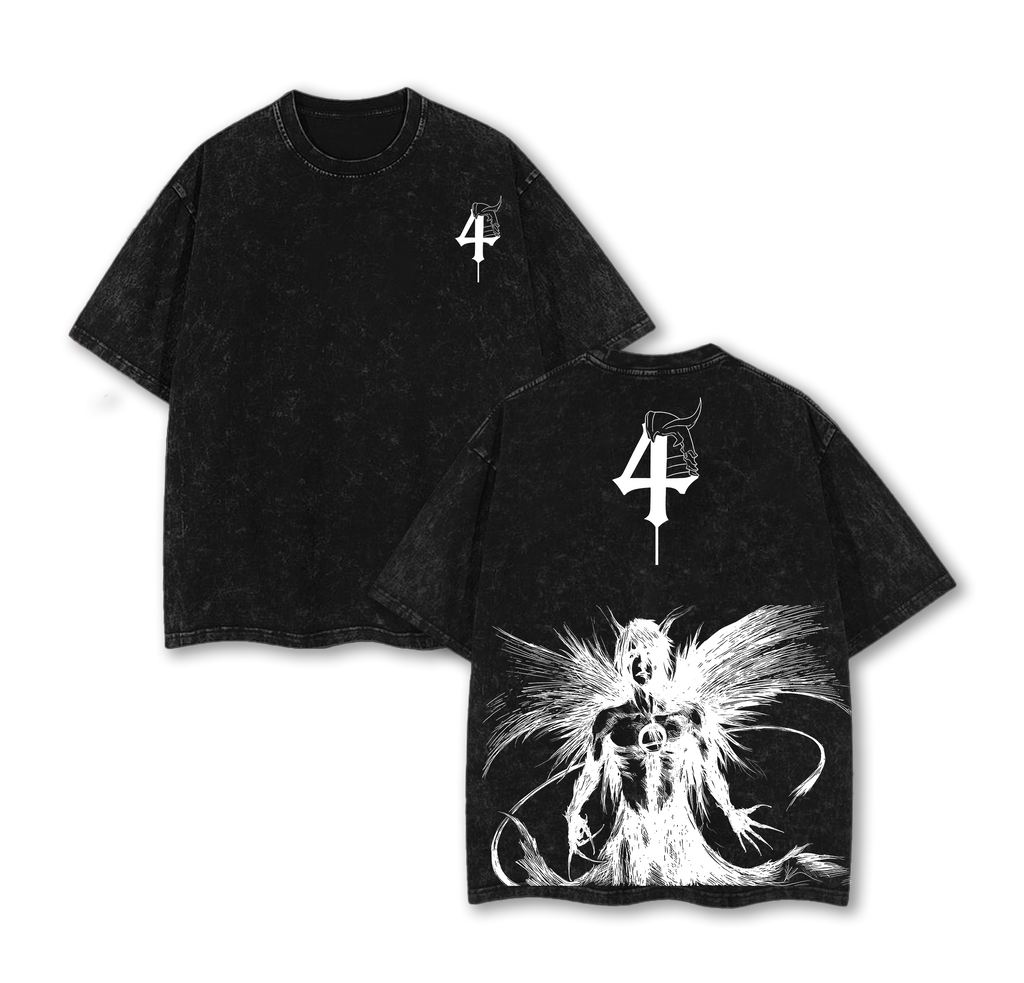 Ulquiorra Cifer x Bleach Anime Double Printed Vintage Washed Tee