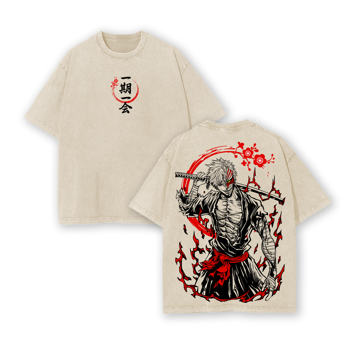 Ichigo Kurosaki Bankai T-shirt - Bleach Anime Vintage Washed Graphic Tee