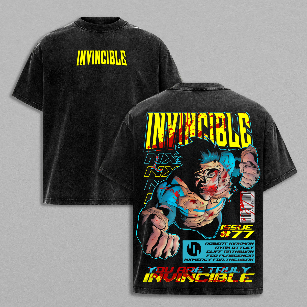 Invincible War Washed Tshirt, Comics Wash T-Shirt, TV Show Comics Washed T-shirt Heavyweight Cotton, Unisex Shirt Streetwear graphic tshirt Menswear