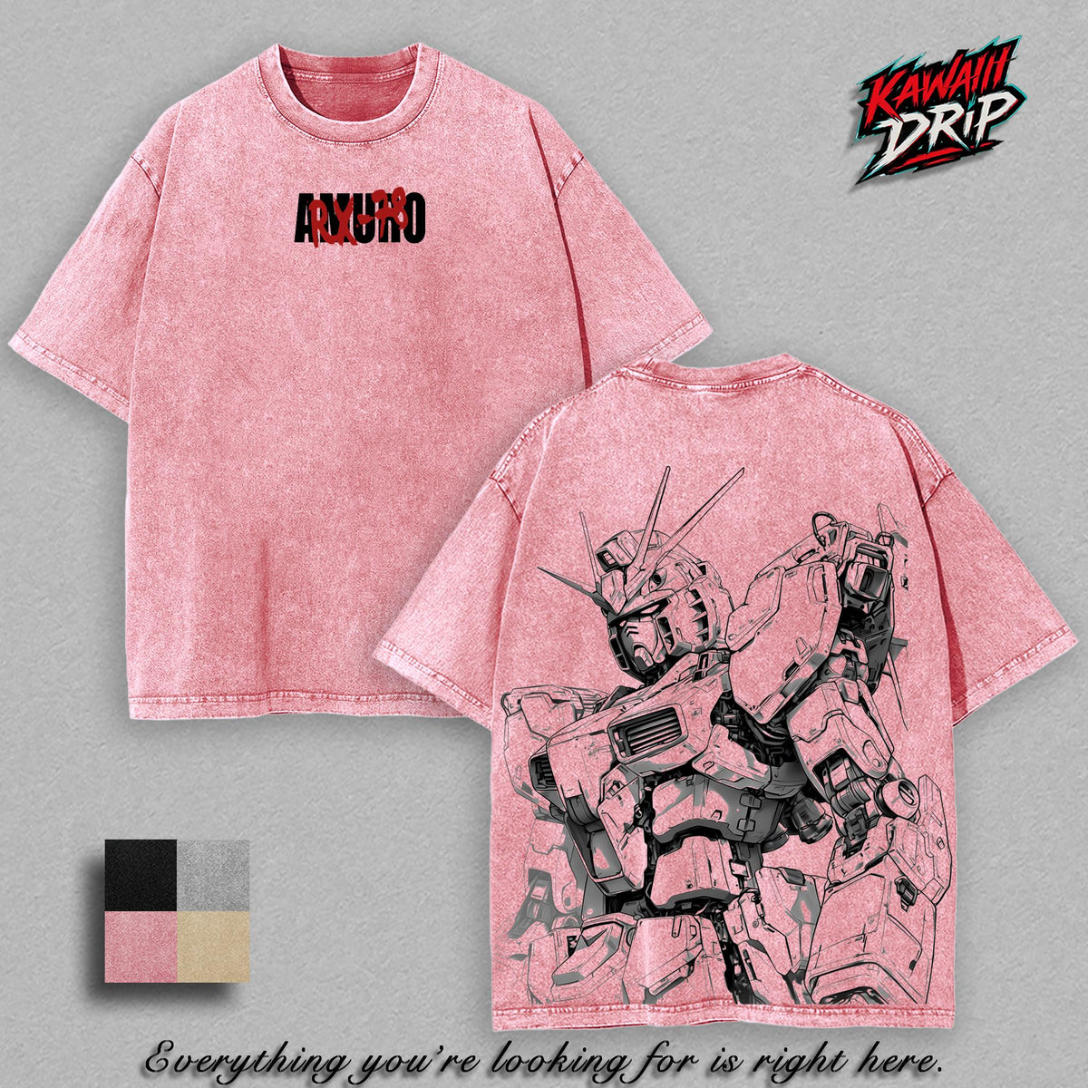 RX-78 Gundam Mobile Suit Gundam Anime Vintage Washed Tee