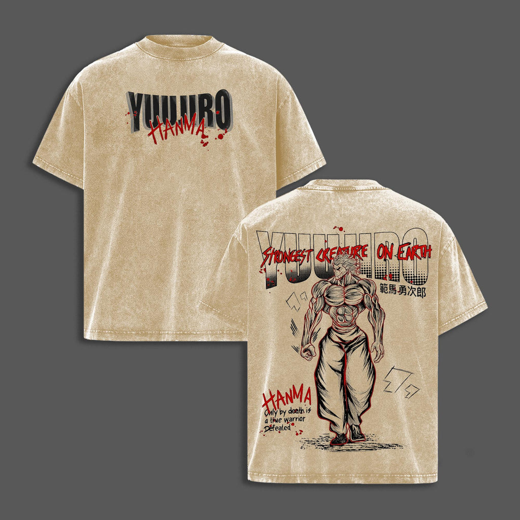 Yujiro Hanma Baki Strongest Creature Anime Vintage Washed Tee