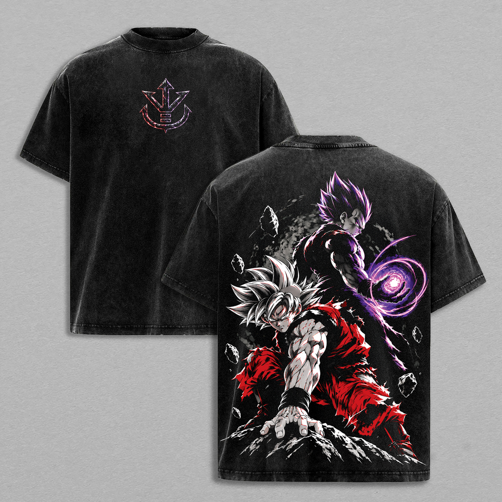 Kakarot x Saiyan Prince Rival Saiyan Warriors Anime Vintage Washed Tee
