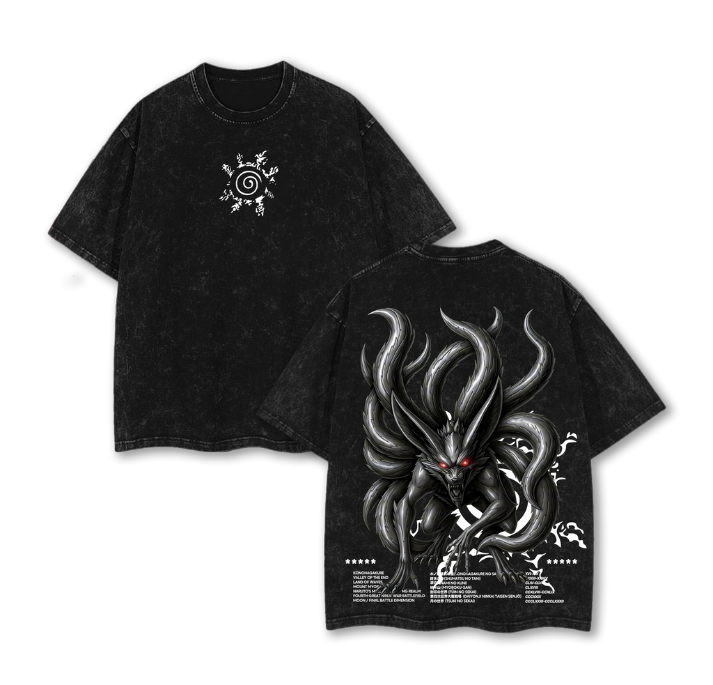 Kurama Nine Tails  Naruto Washed Tee