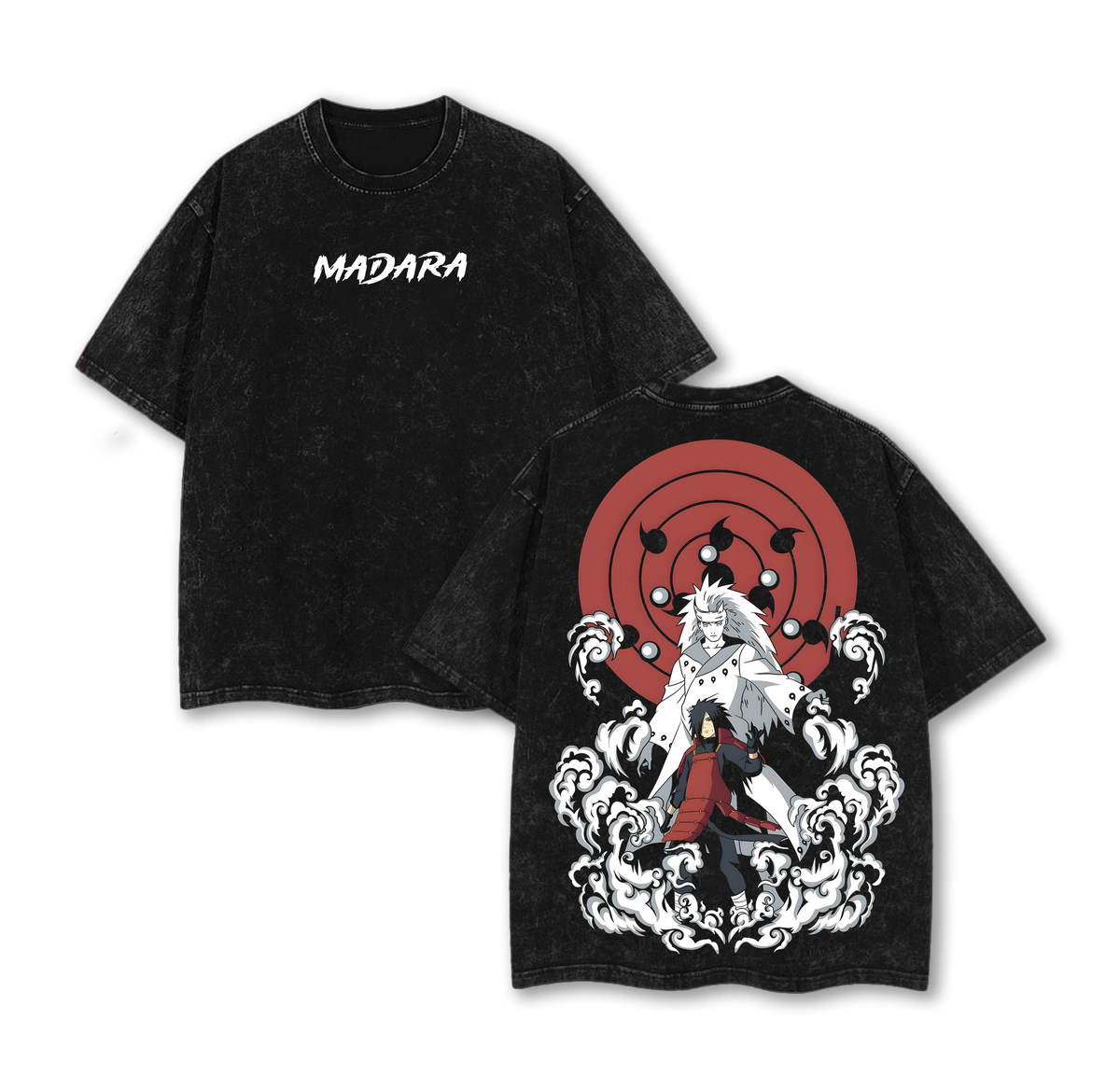 MADADA NARUTO Anime Double Printed Vintage Washed Tee