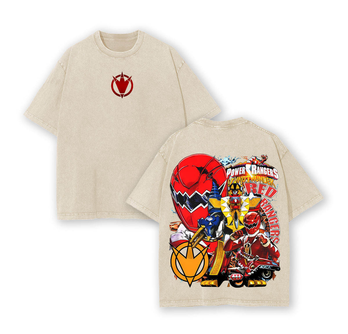 RED RANGER Tee - POWER RANGERS DINO THUNDER Menswear Gift for movie fans