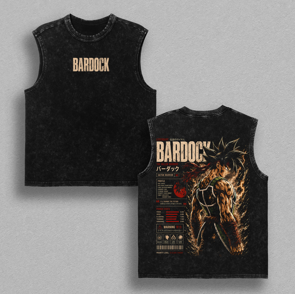 Bardock Legendary Saiyan Warrior DBZ Anime Graphic Vintage Shirt, Rebel Fighter Father of Kakarot Heavyweight Washed Cotton Anime Tee T-Shirt