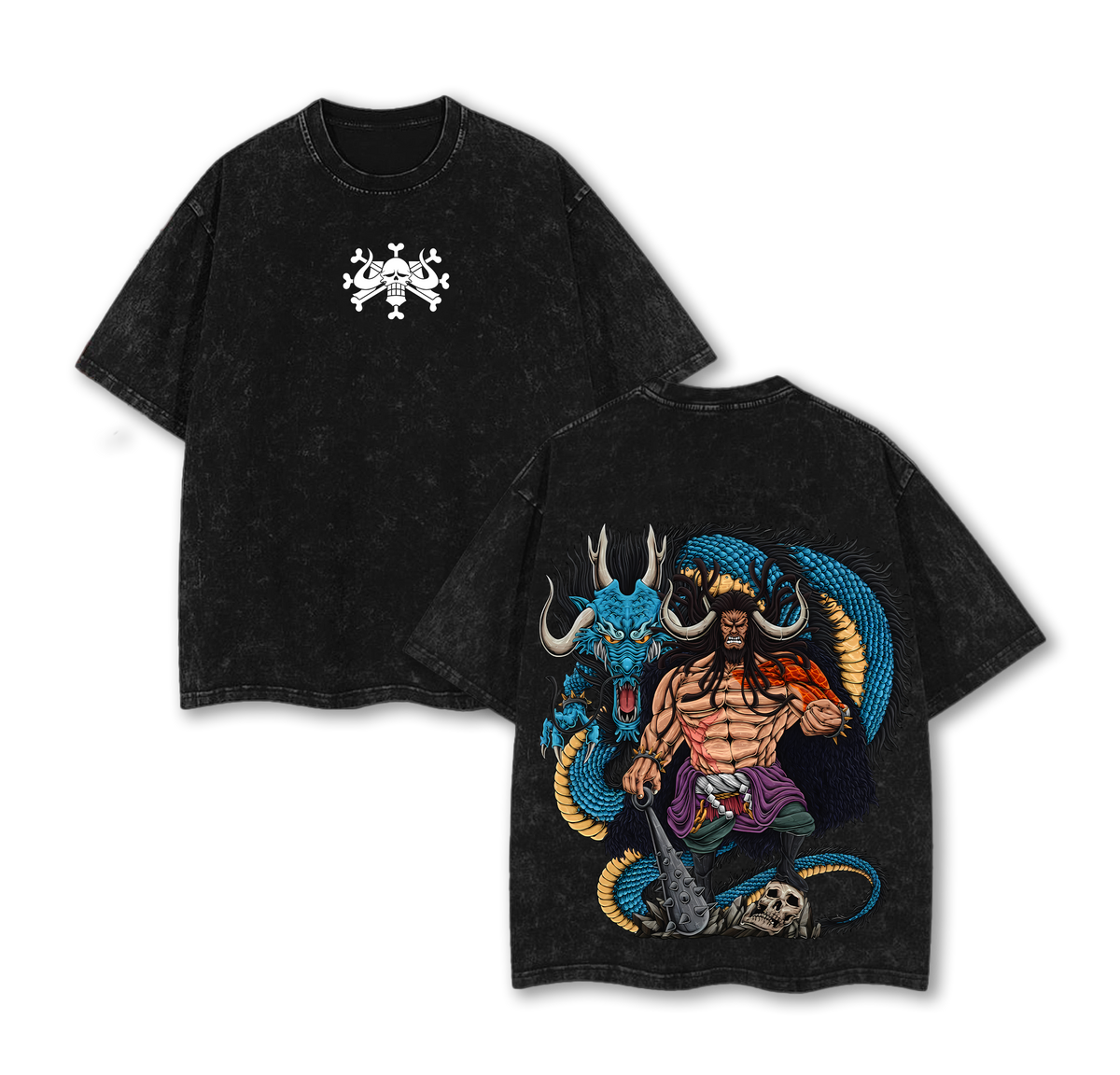 The Beasts Pirates Kaido One Piece Vintage Washed Oversize T-Shirt