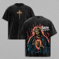 Sacred Heart Savior Jesus Died for Our Sins Christian Vintage Washed Tee